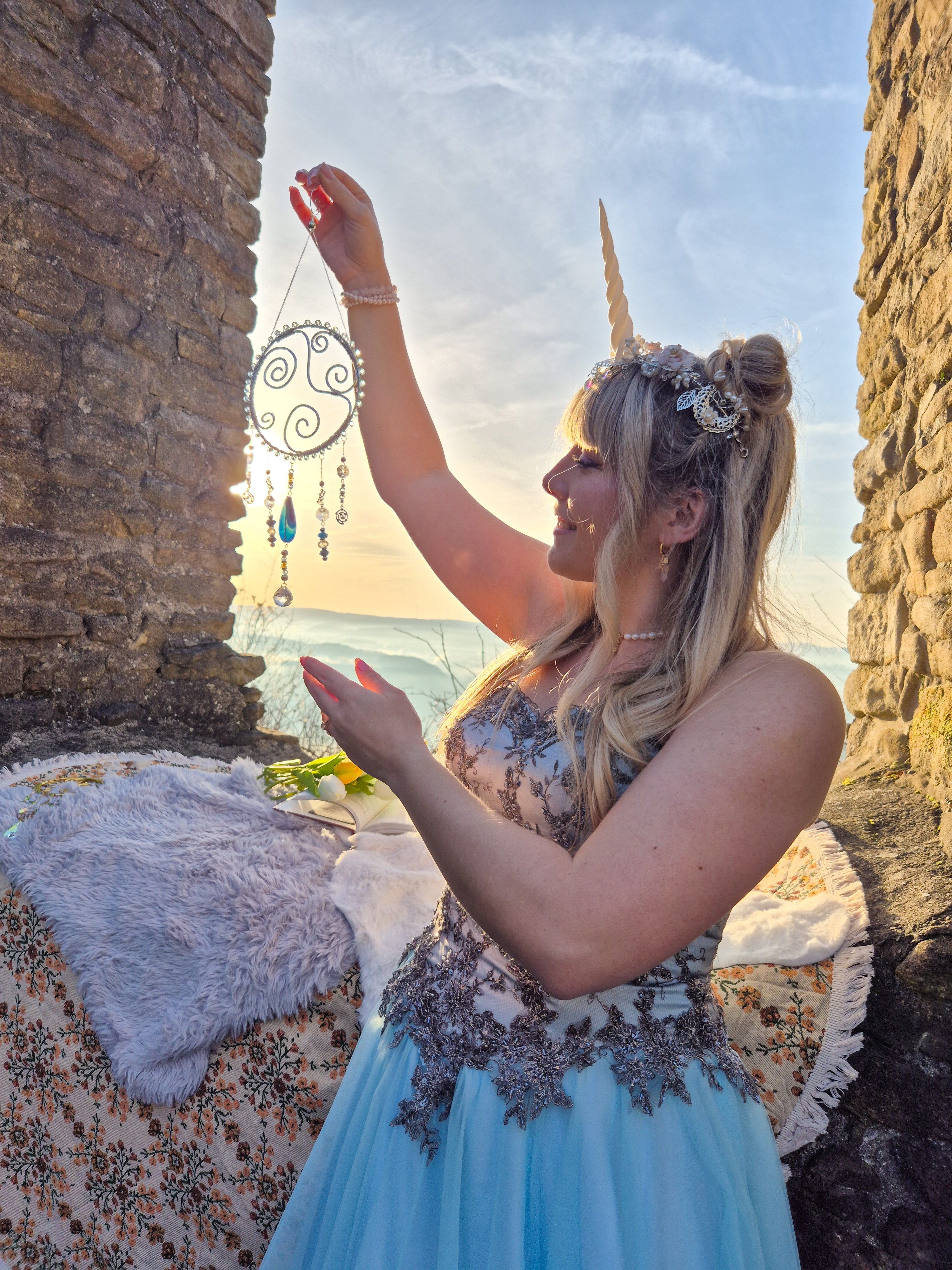 Soft Aura - Kollektion Fée Botanique - Sonnenfänger - Silber - Rund