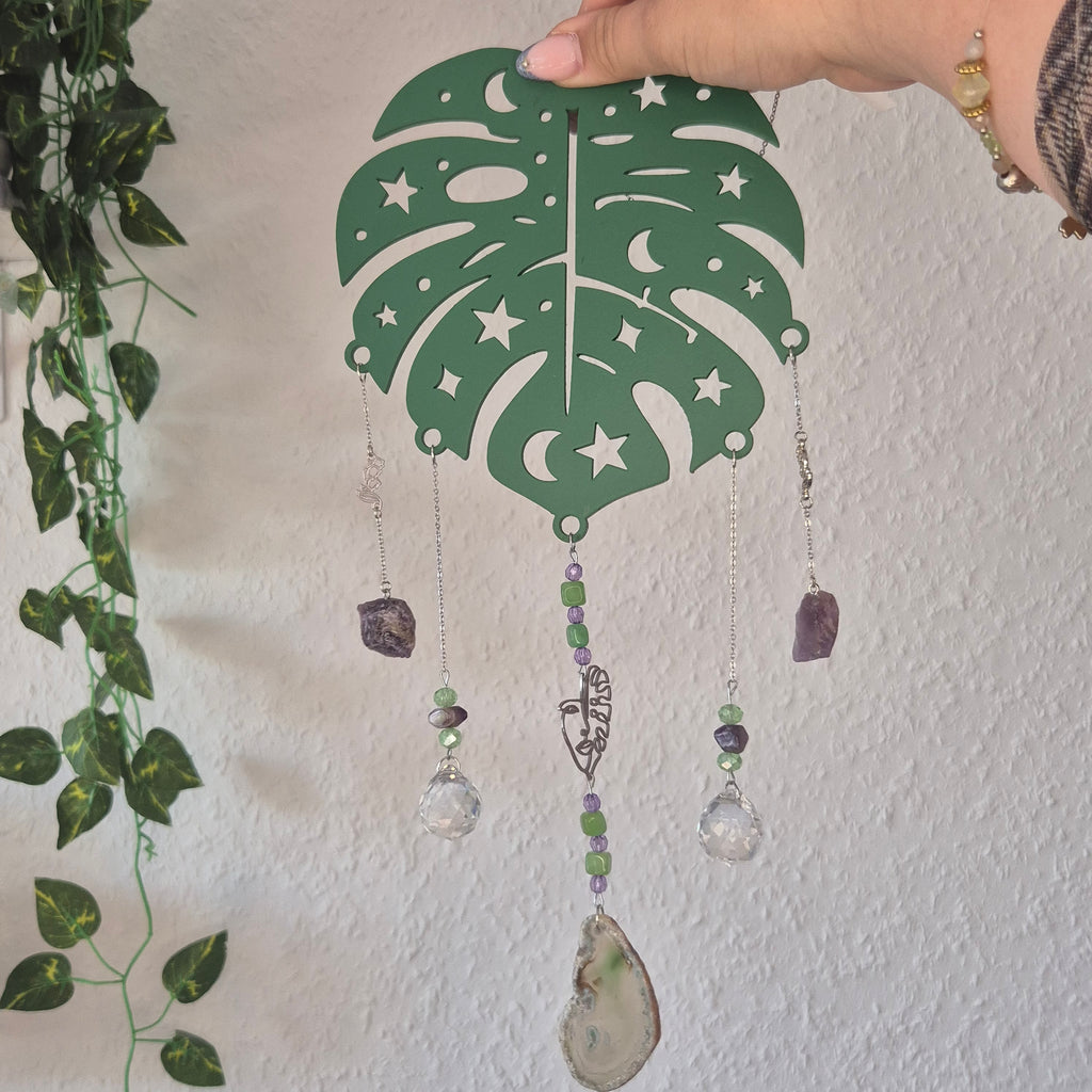 Druid Love  - Sonnenfänger - Gold/Silber - Monstera