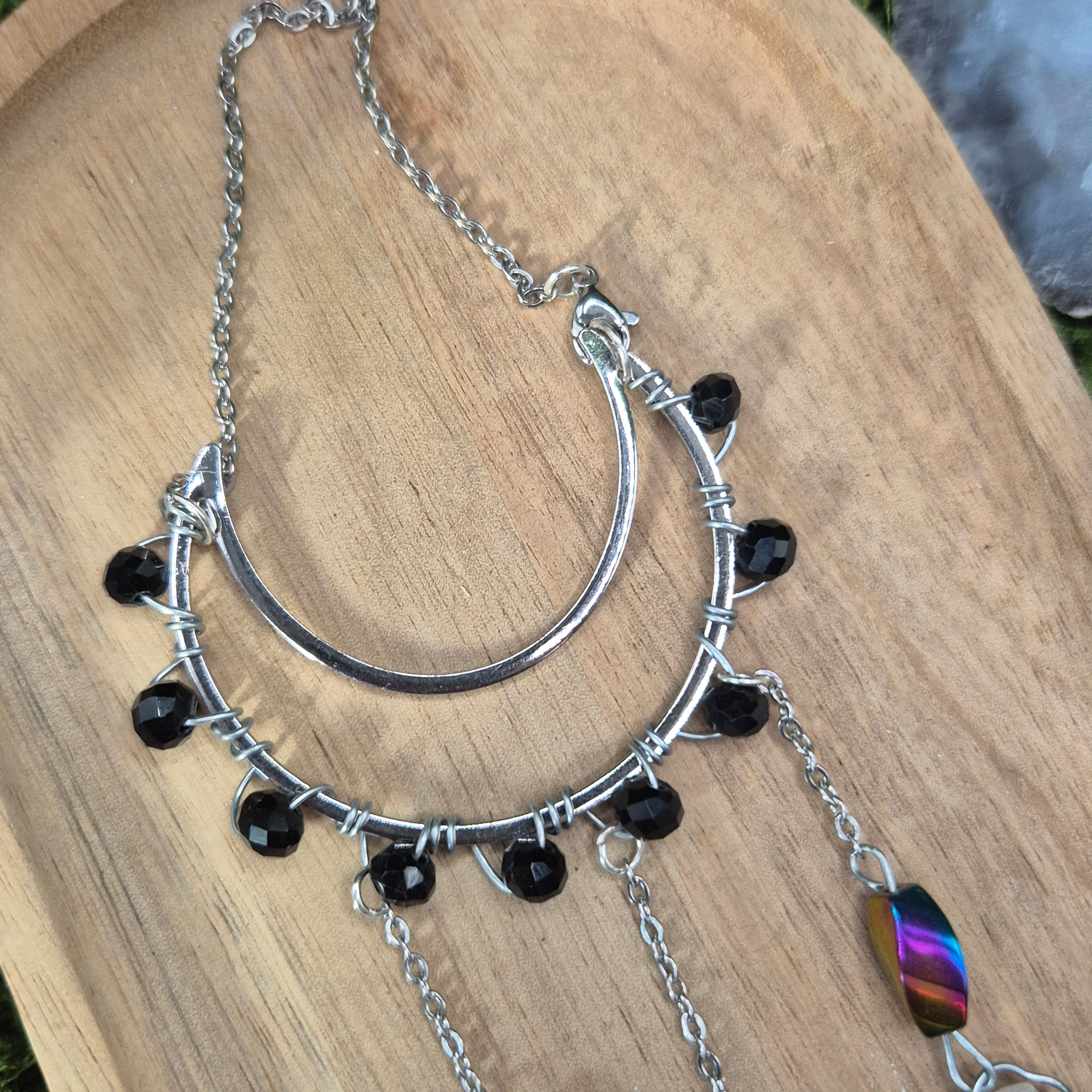 Obsidian - Mini-Sonnenfänger - Sonnenfänger - Silber