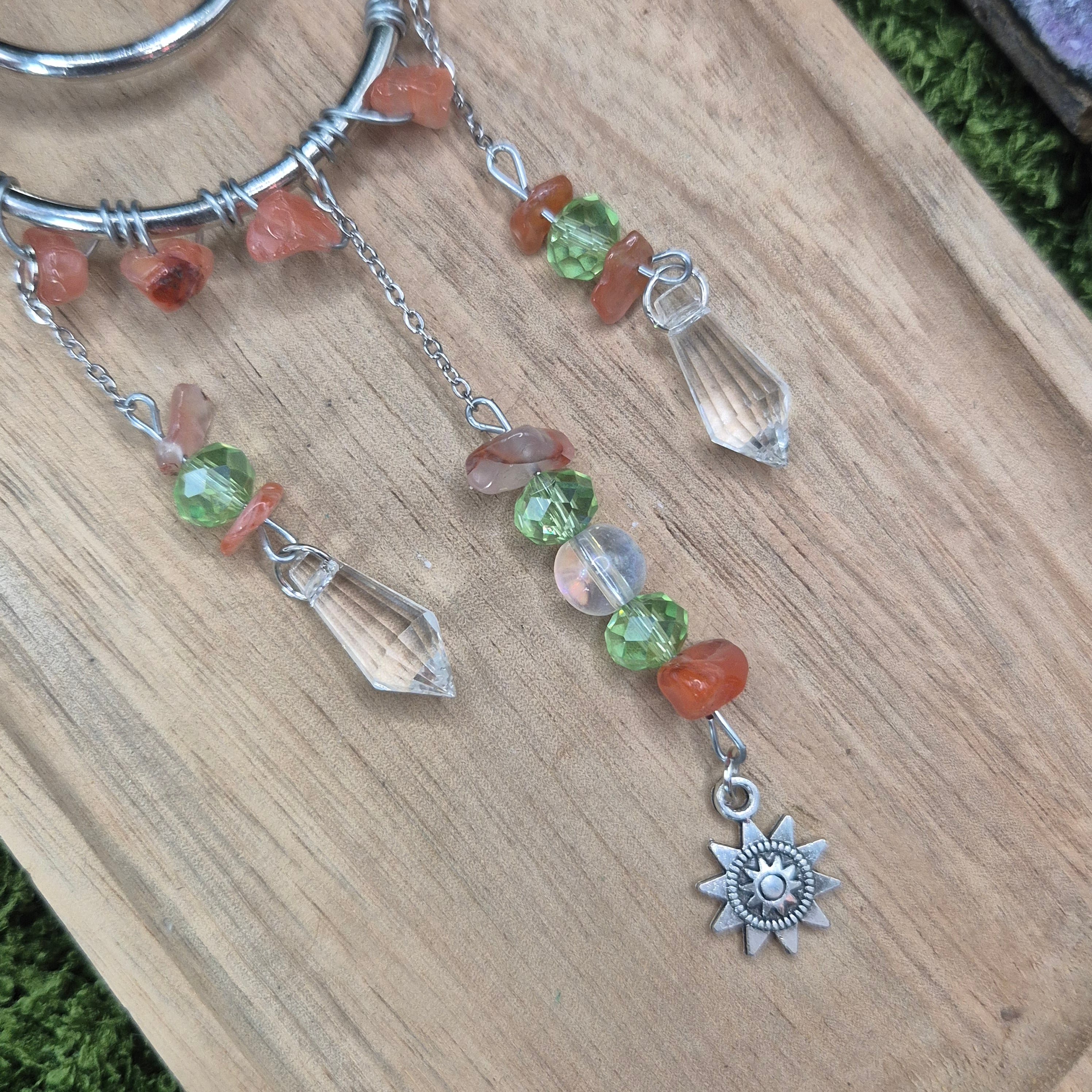 Karneol - Mini-Sonnenfänger - Sonnenfänger - Silber