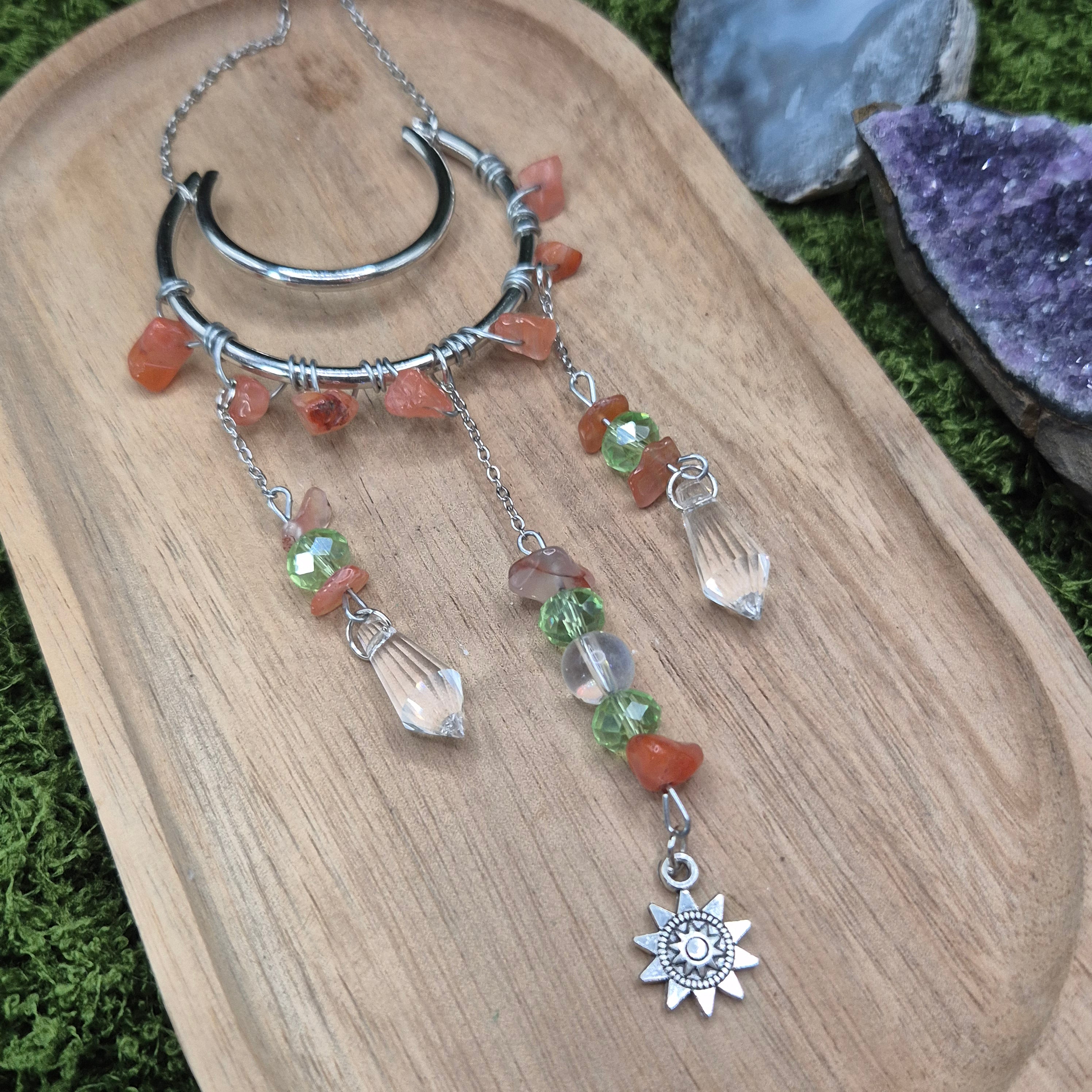 Karneol - Mini-Sonnenfänger - Sonnenfänger - Silber