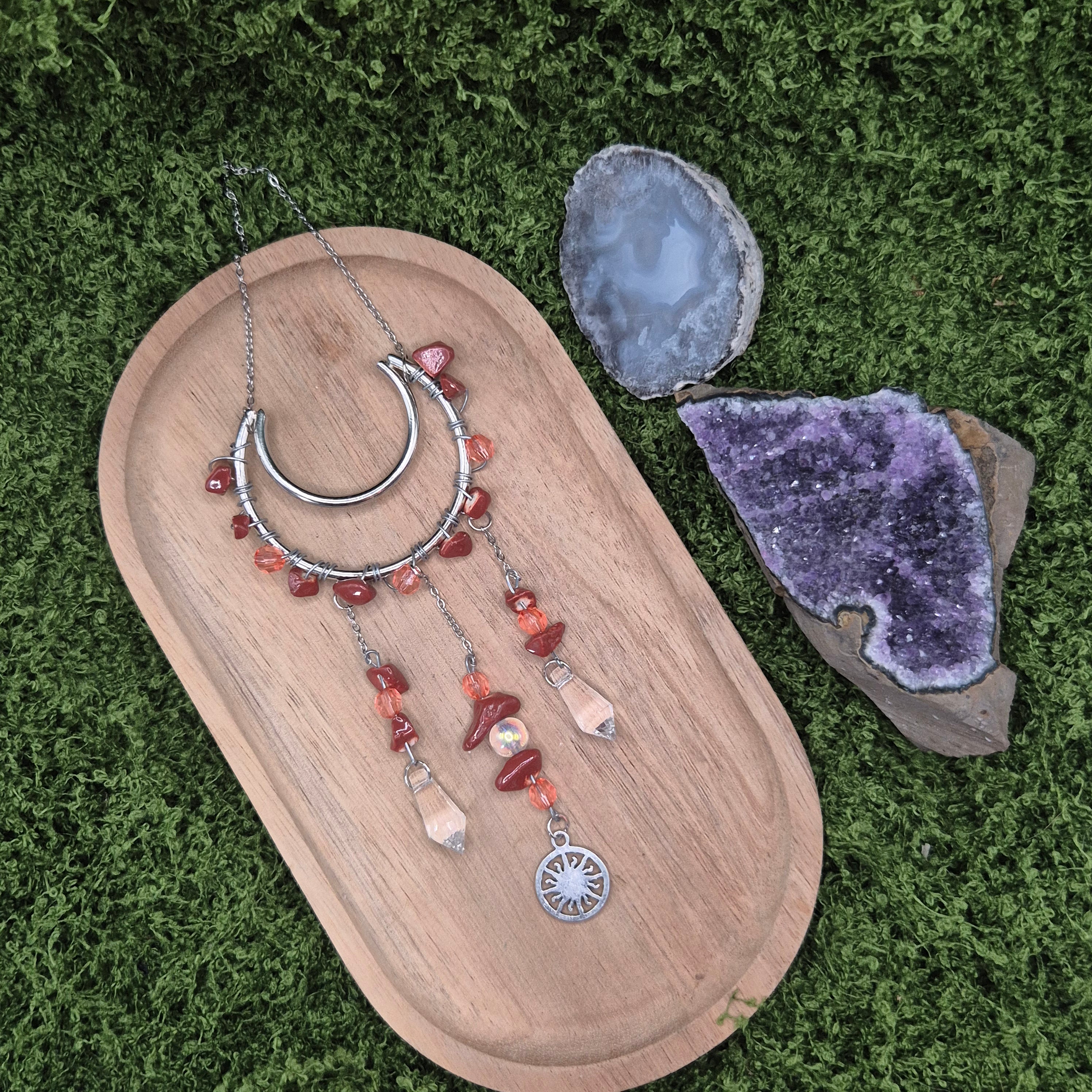 Roter Jaspis - Mini-Sonnenfänger - Sonnenfänger - Silber