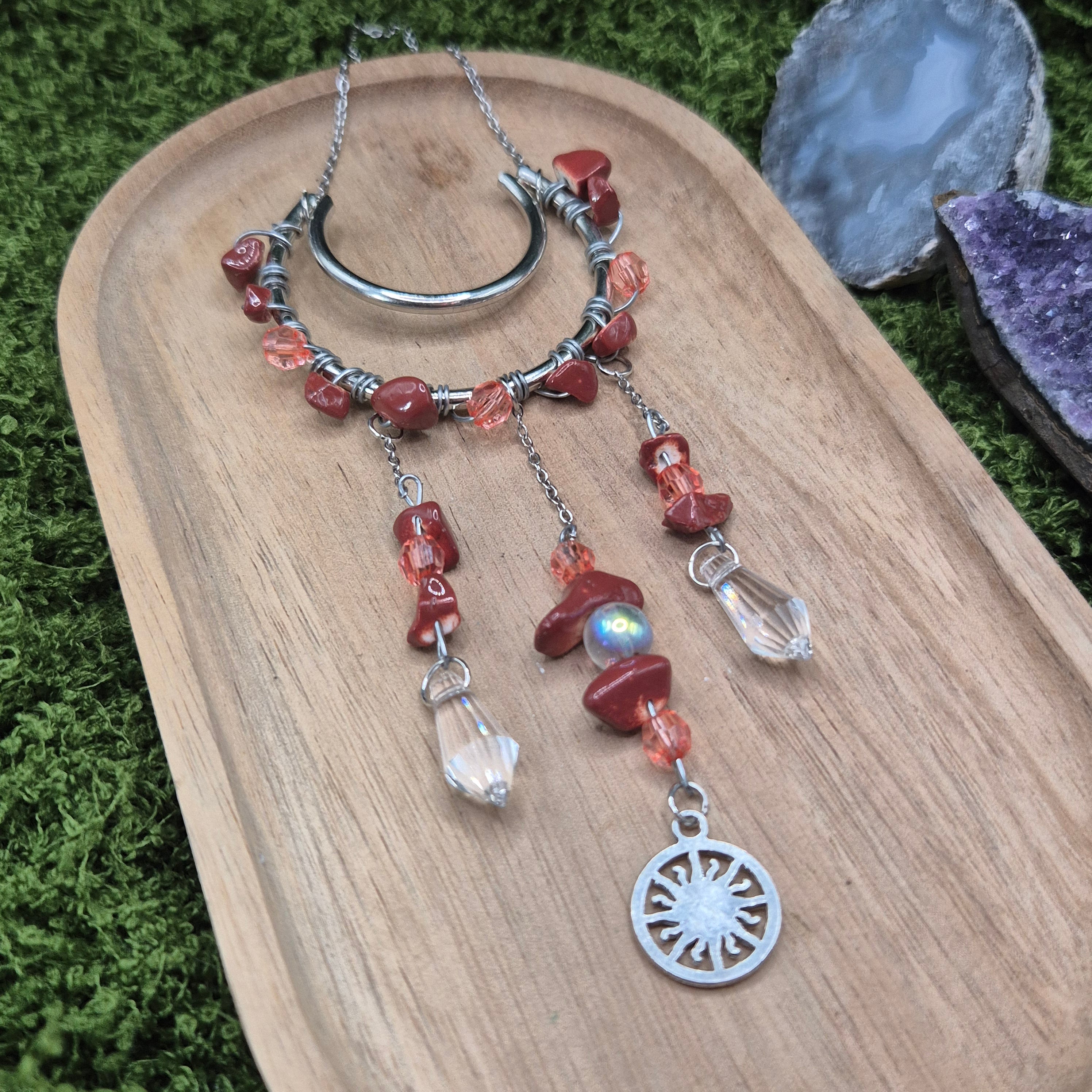 Roter Jaspis - Mini-Sonnenfänger - Sonnenfänger - Silber