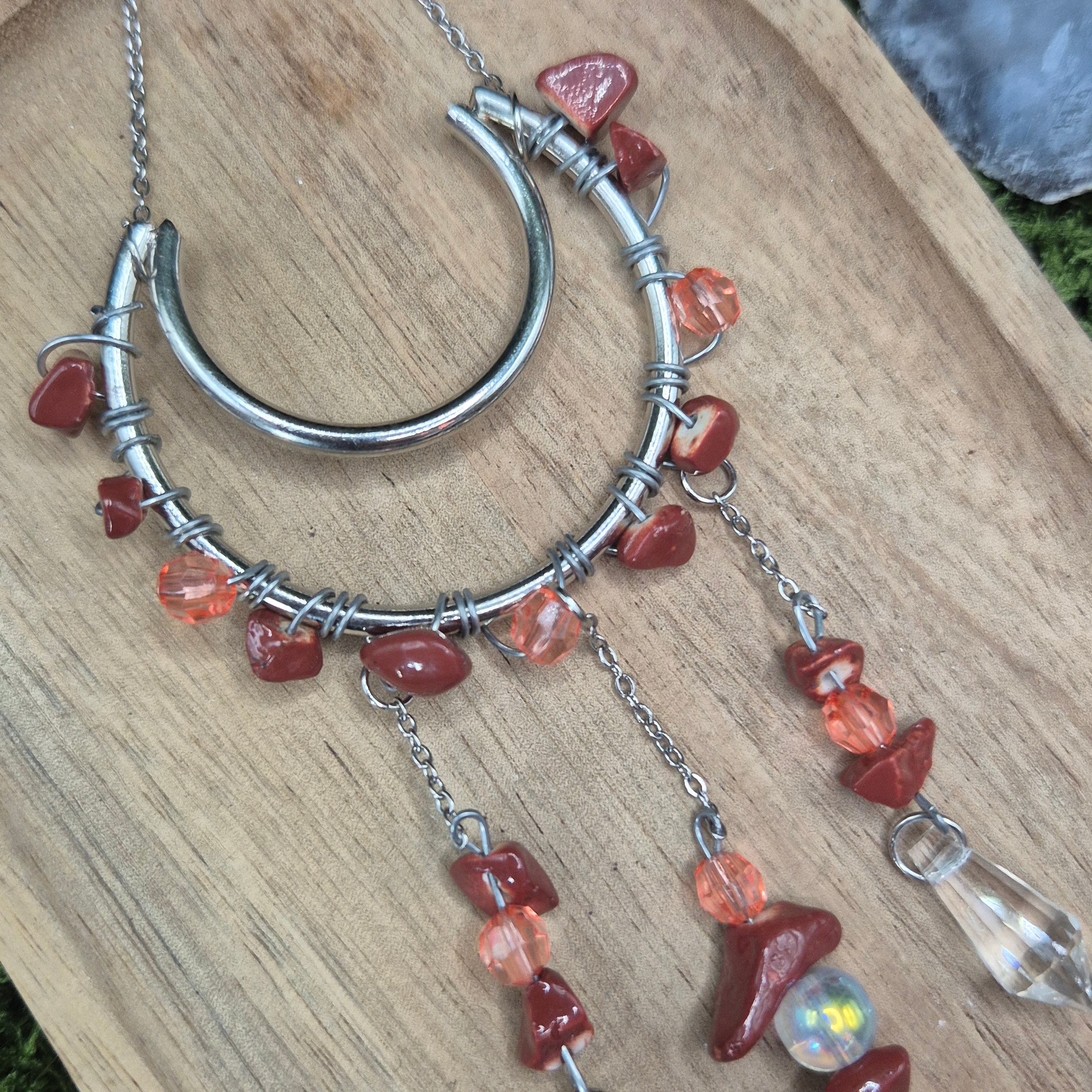 Roter Jaspis - Mini-Sonnenfänger - Sonnenfänger - Silber