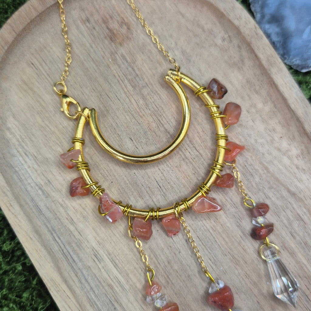 Karneol - Mini-Sonnenfänger - Sonnenfänger - Gold