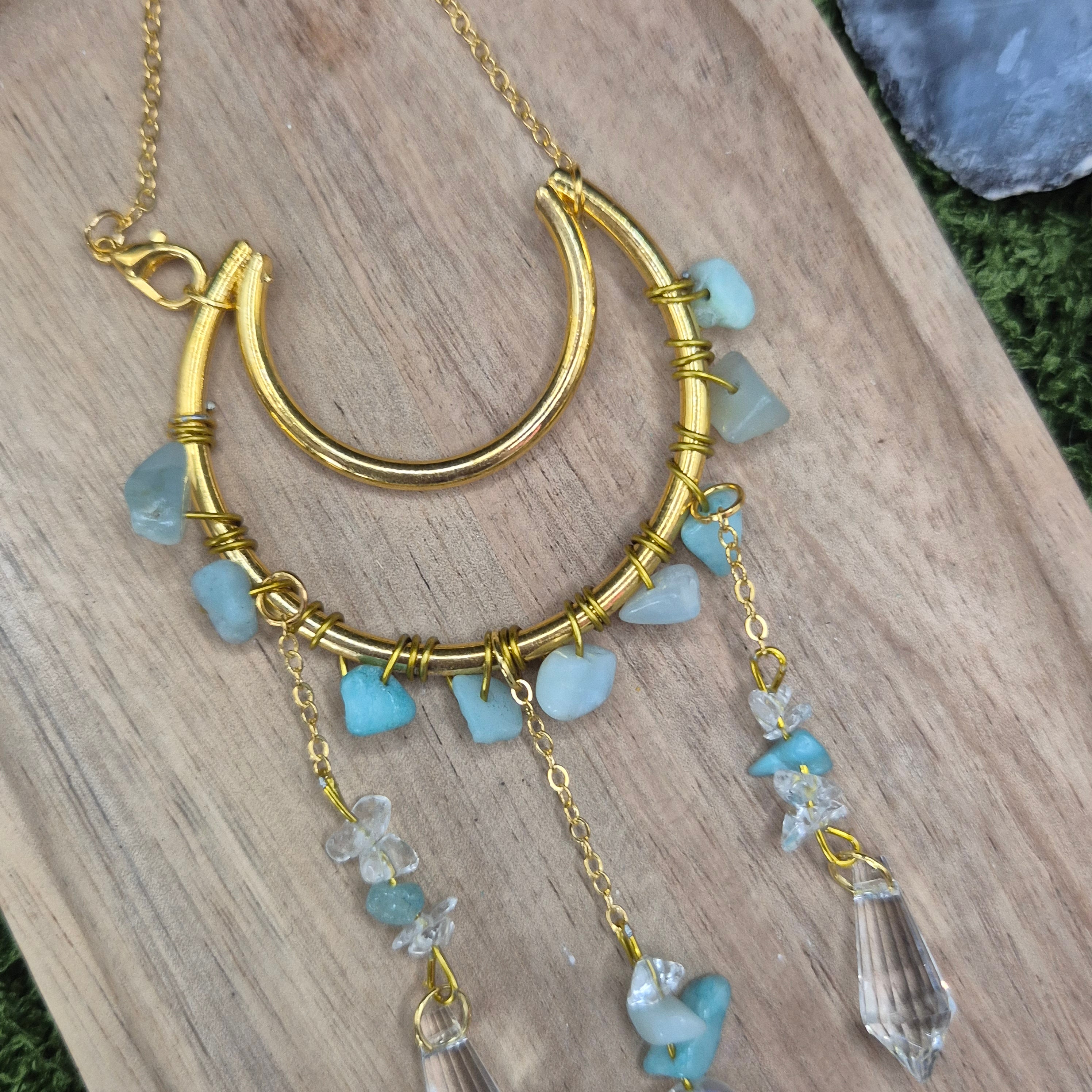 Aquamarin - Mini-Sonnenfänger - Sonnenfänger - Gold