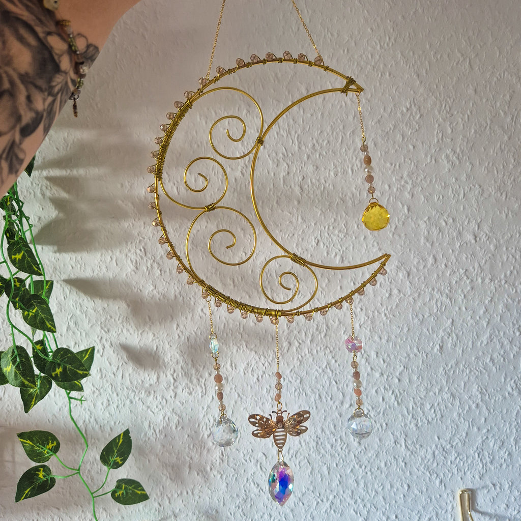 Bumble Moon - Ornament Sonnenfänger - Mond - Gold