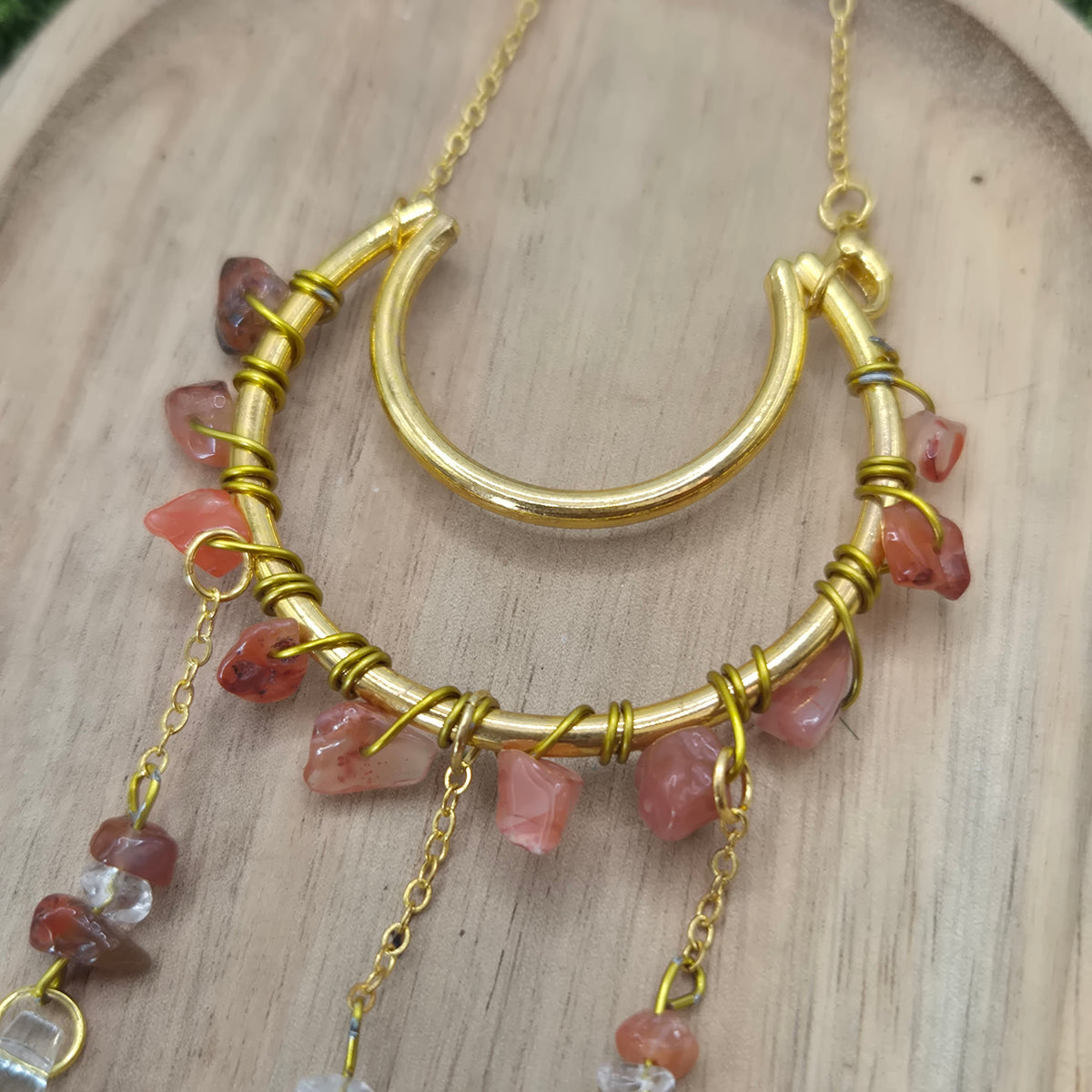 Roter Jaspis - Mini-Sonnenfänger - Sonnenfänger - Gold