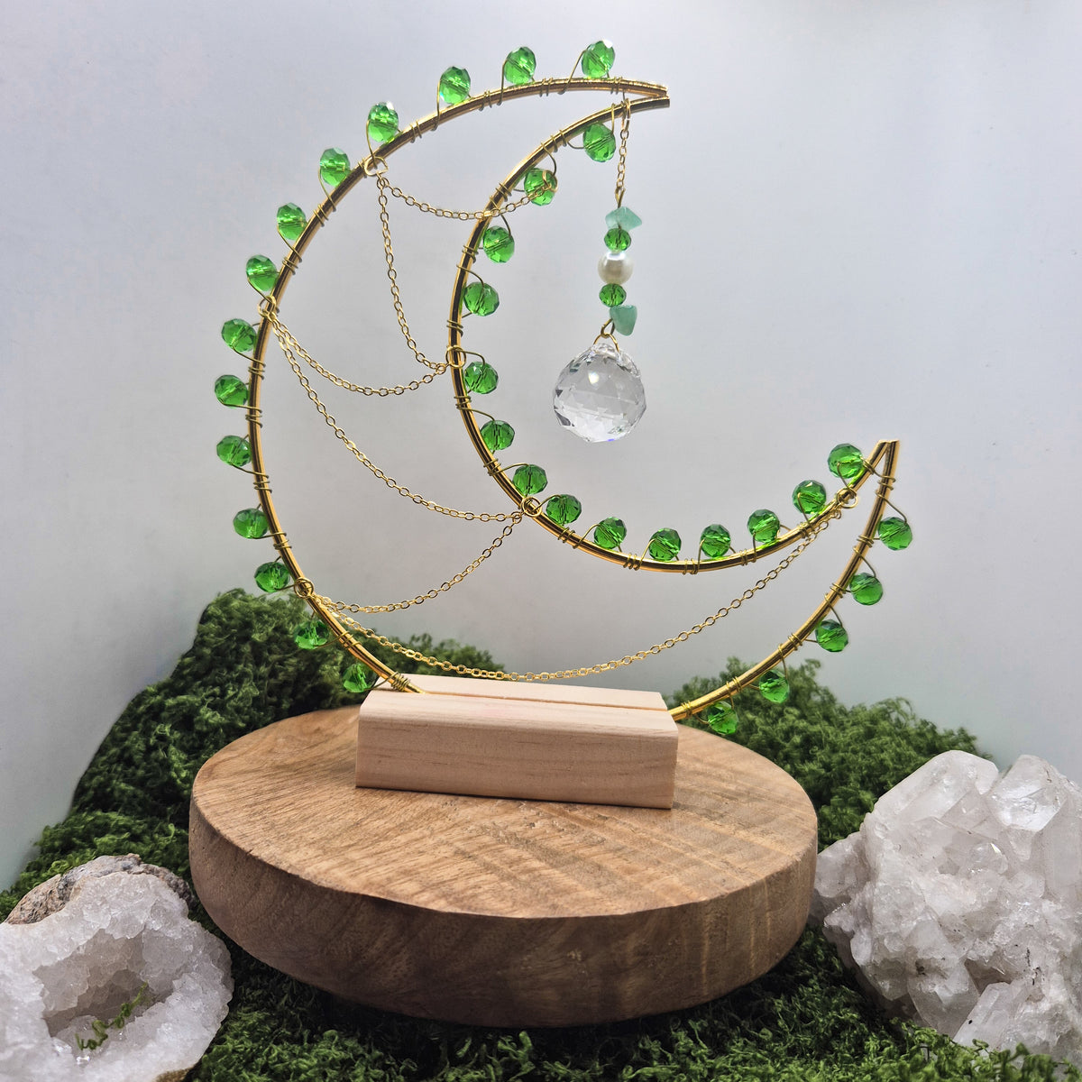 Green Apple - Stehender Mond-Sonnenfänger - Gold