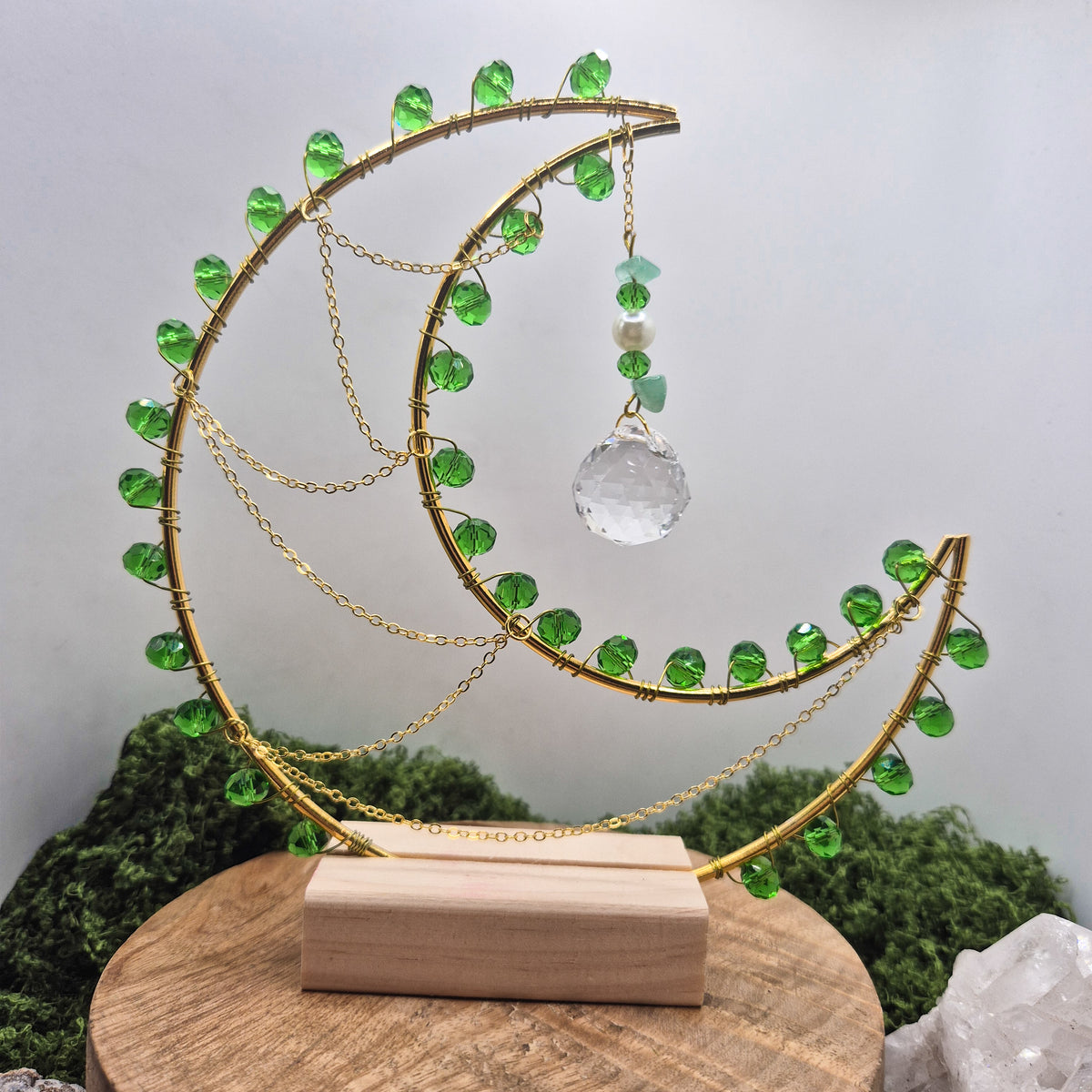 Green Apple - Stehender Mond-Sonnenfänger - Gold