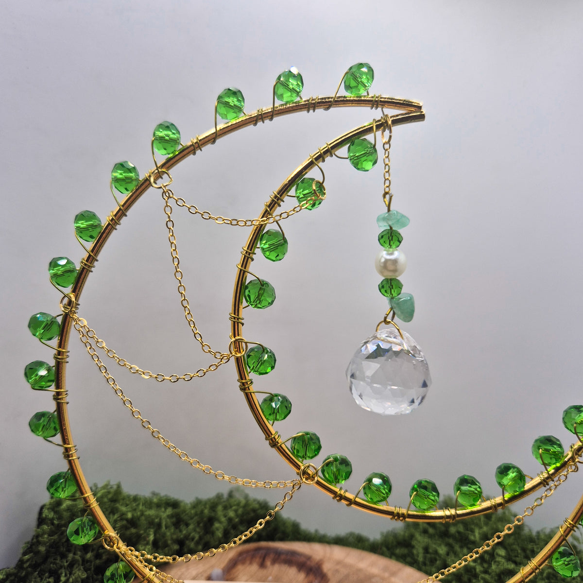Green Apple - Stehender Mond-Sonnenfänger - Gold