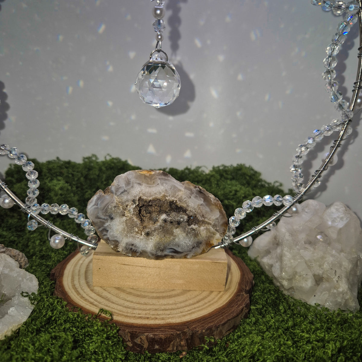 Achat Pearl Dream - Stehender-Sonnenfänger - Silber